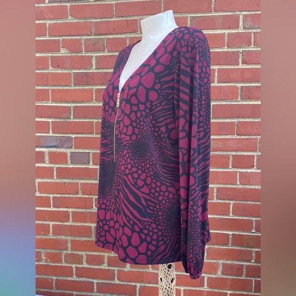 Michael Kors |  Animal print | red and black | cute top size L   ( Mk 15) - Picture 4 of 17